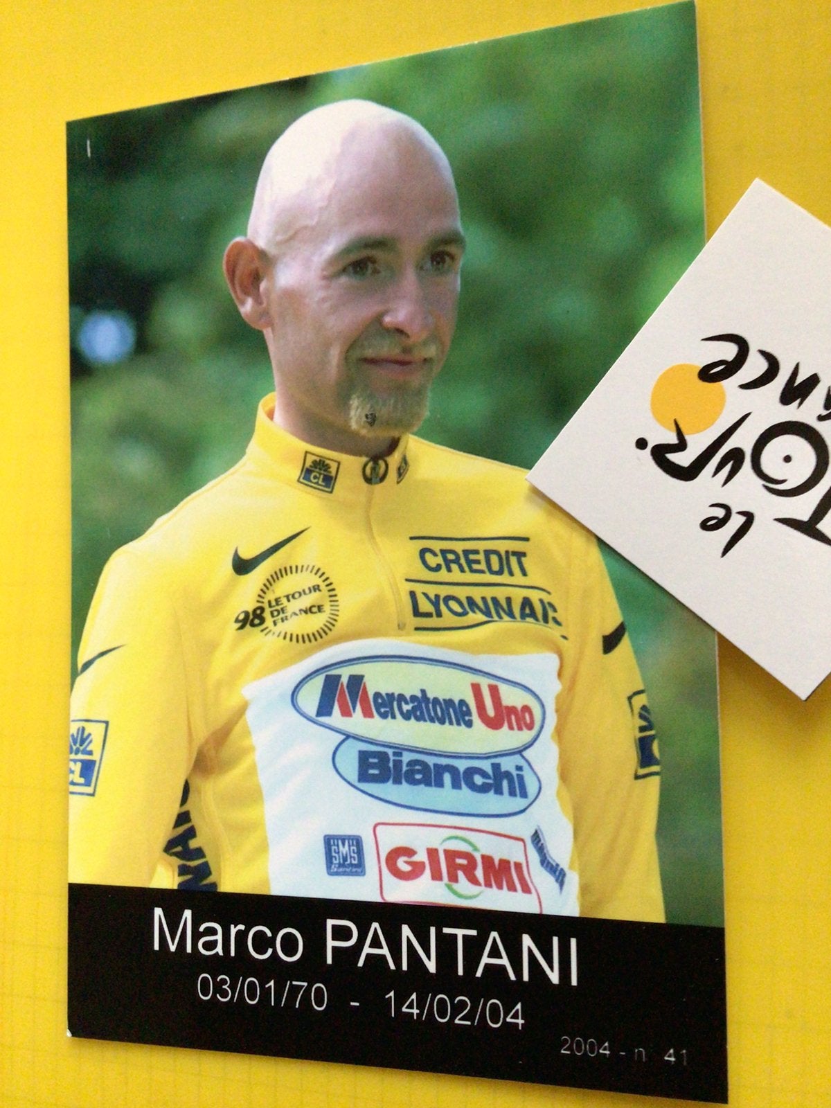 Wielerkaart tour de france marco pantani, Verzenden