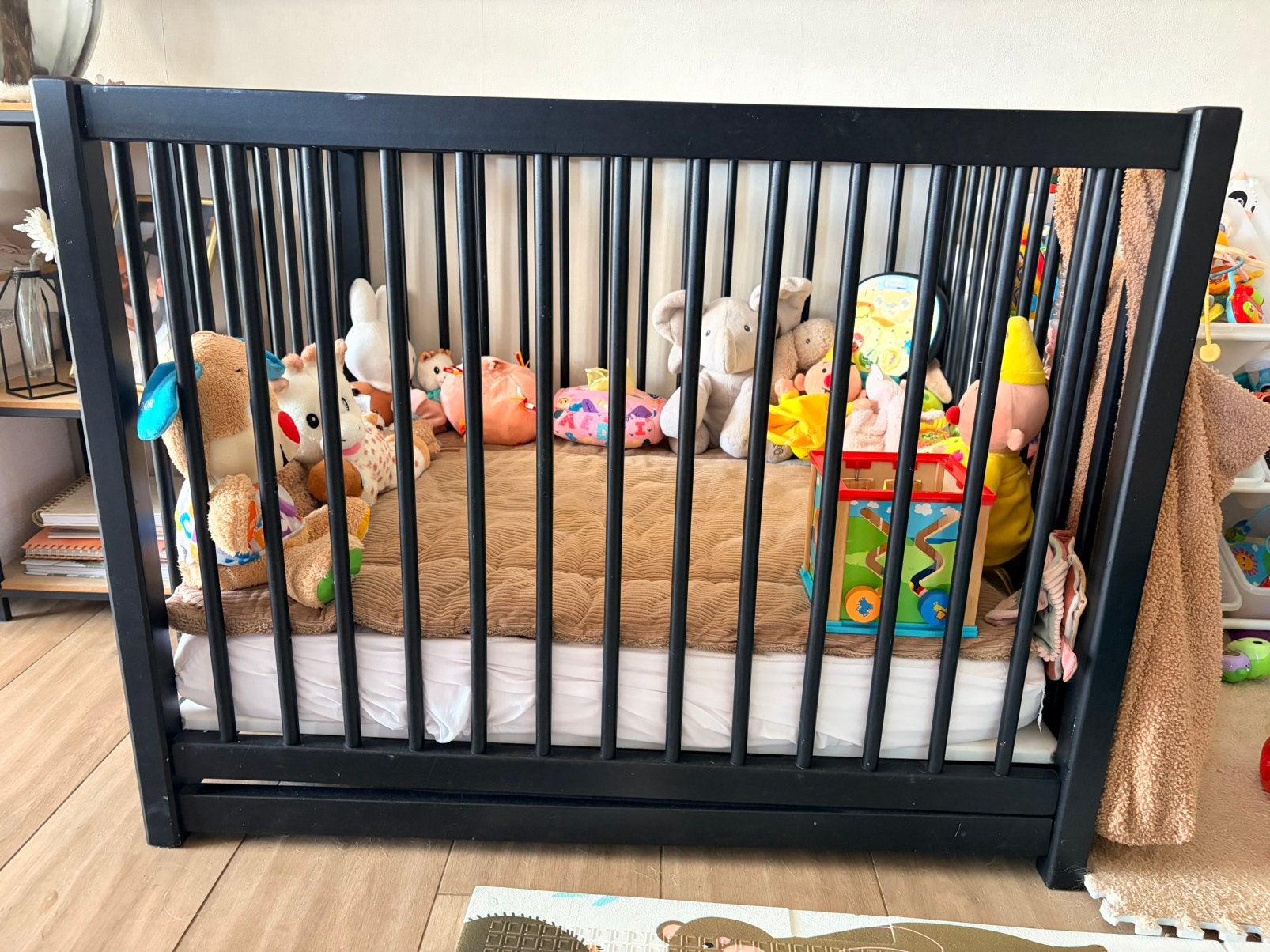 Zwart parn, Kinderen en Baby's, Ophalen, Gebruikt, Rechthoekig, In hoogte verstelbaar
