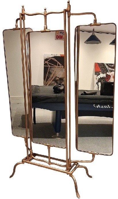 miroir vintage à 3 panneaux sur pied, Enlèvement
