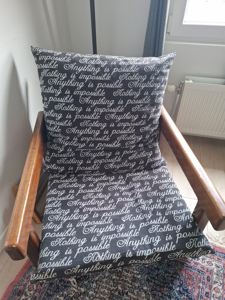 Vintage houten fauteuil / retro lounge chair met kussens, Ophalen, Gebruikt, Minder dan 75 cm, Retro