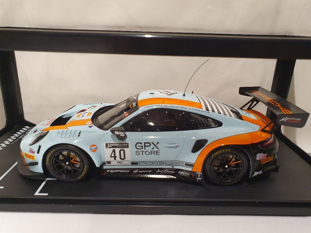 Porsche 911 GT3 R #40 Gulf 24h Spa 2020 IXO 1:18 Nouveau, Enlèvement ou Envoi, Neuf, Voiture, Autres marques