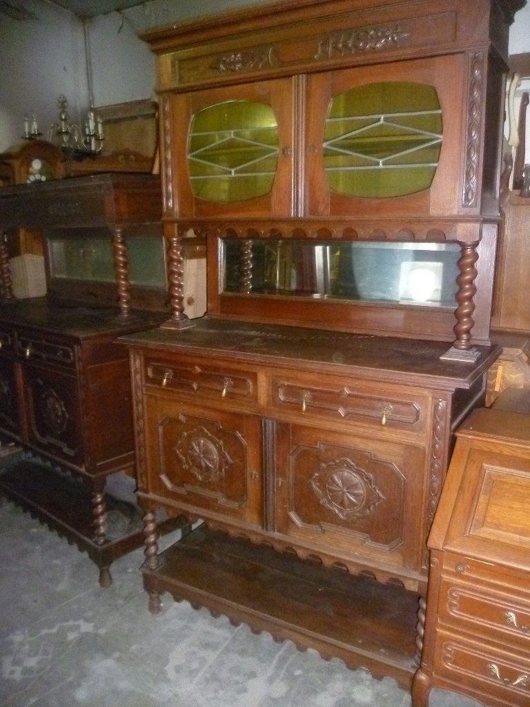2 OUDE EIKEN GETORSTE KASTEN /BUFFET+ DESSERT KAST, Ophalen