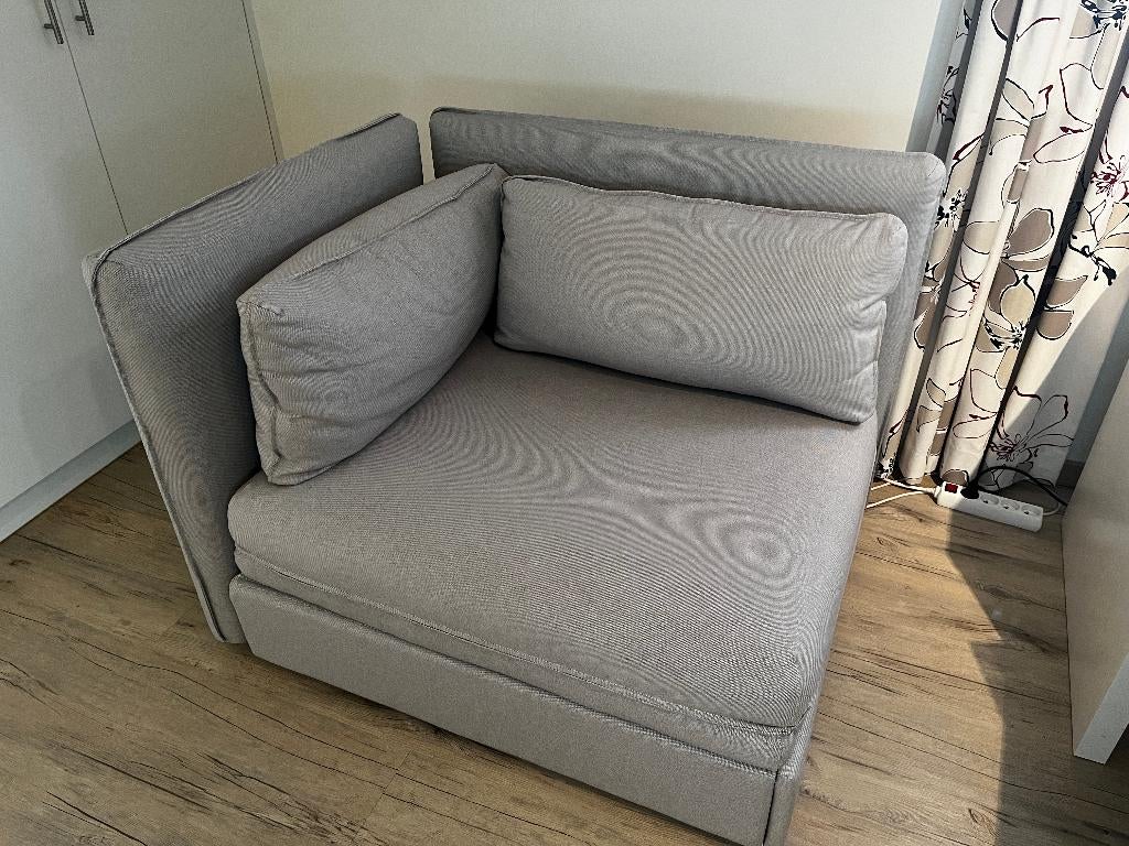 fauteuil/canapé-lit simple IKEA VALLENTUNA (comme neuf), Gris, 200 cm, Une personne, Comme neuf