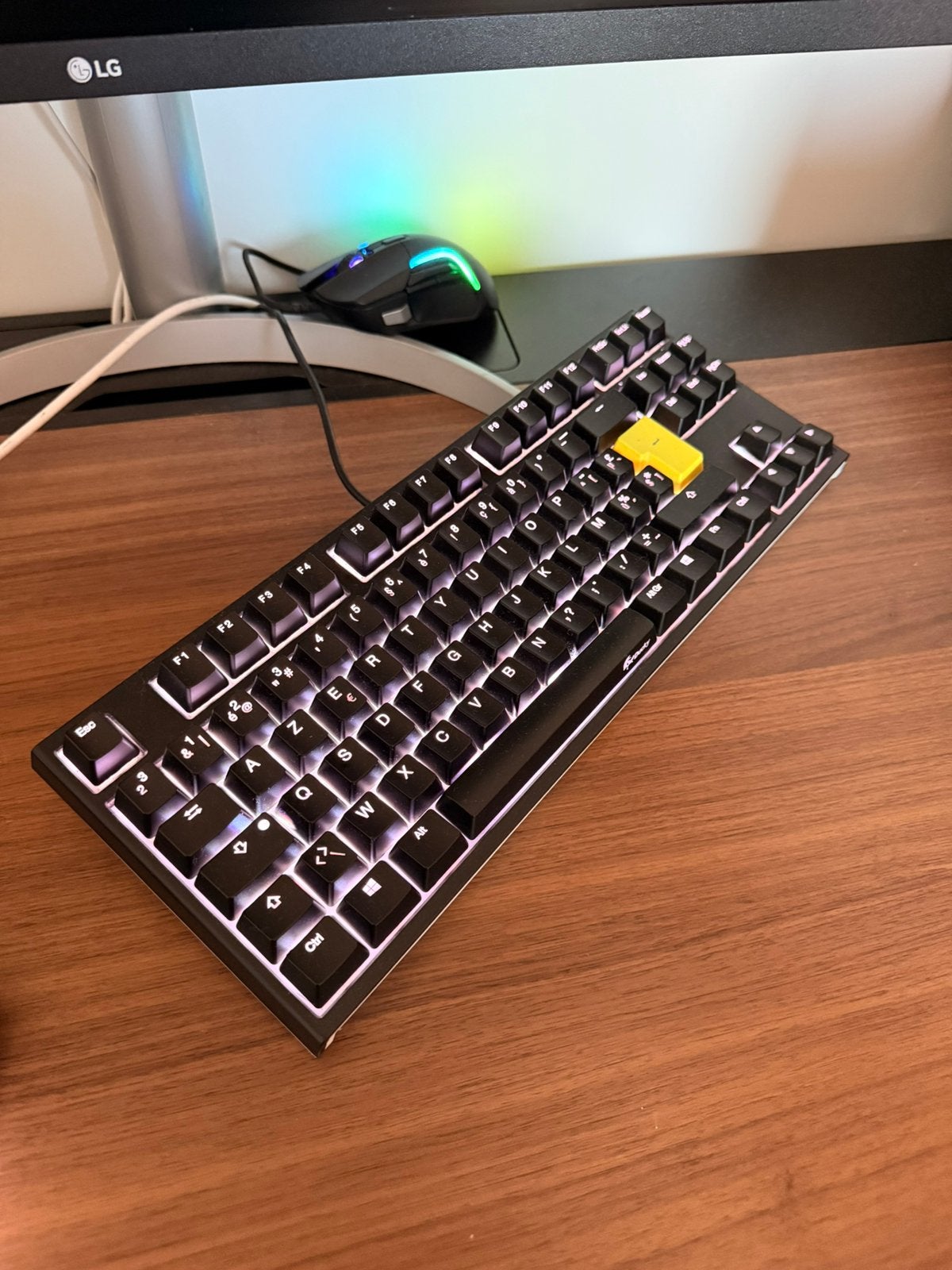 Ducky One 2 TKL – Cherry MX Brown – AZERTY, Computers en Software, Ophalen, Azerty, Zo goed als nieuw, Bedraad
