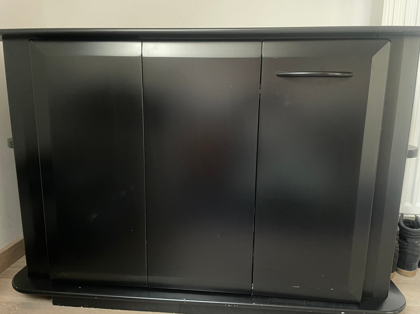 Zwart tv-kastje, Ophalen, Gebruikt, 50 tot 100 cm, Minder dan 100 cm