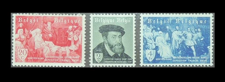 Timbres 964/66 Exposition Charles Quint à Gand 1955, Timbres & Monnaies, Timbres | Europe | Belgique, Envoi, Timbre-poste, Neuf