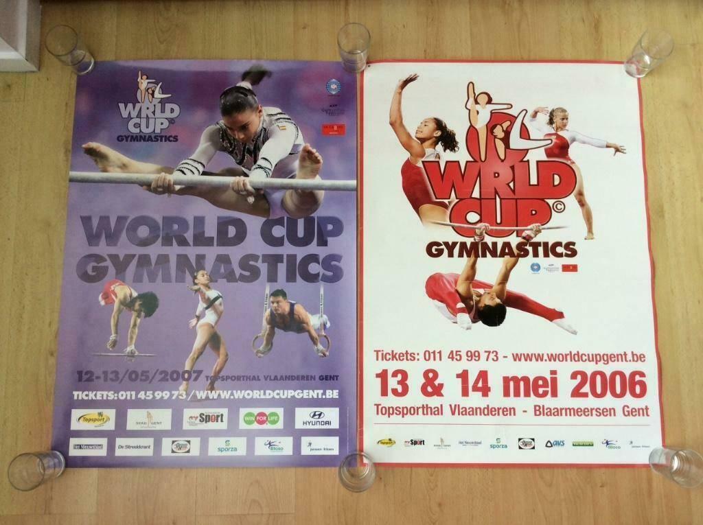 5 posters WorldCup Gymnastics Gent (turnen), Ophalen of Verzenden, Gebruikt