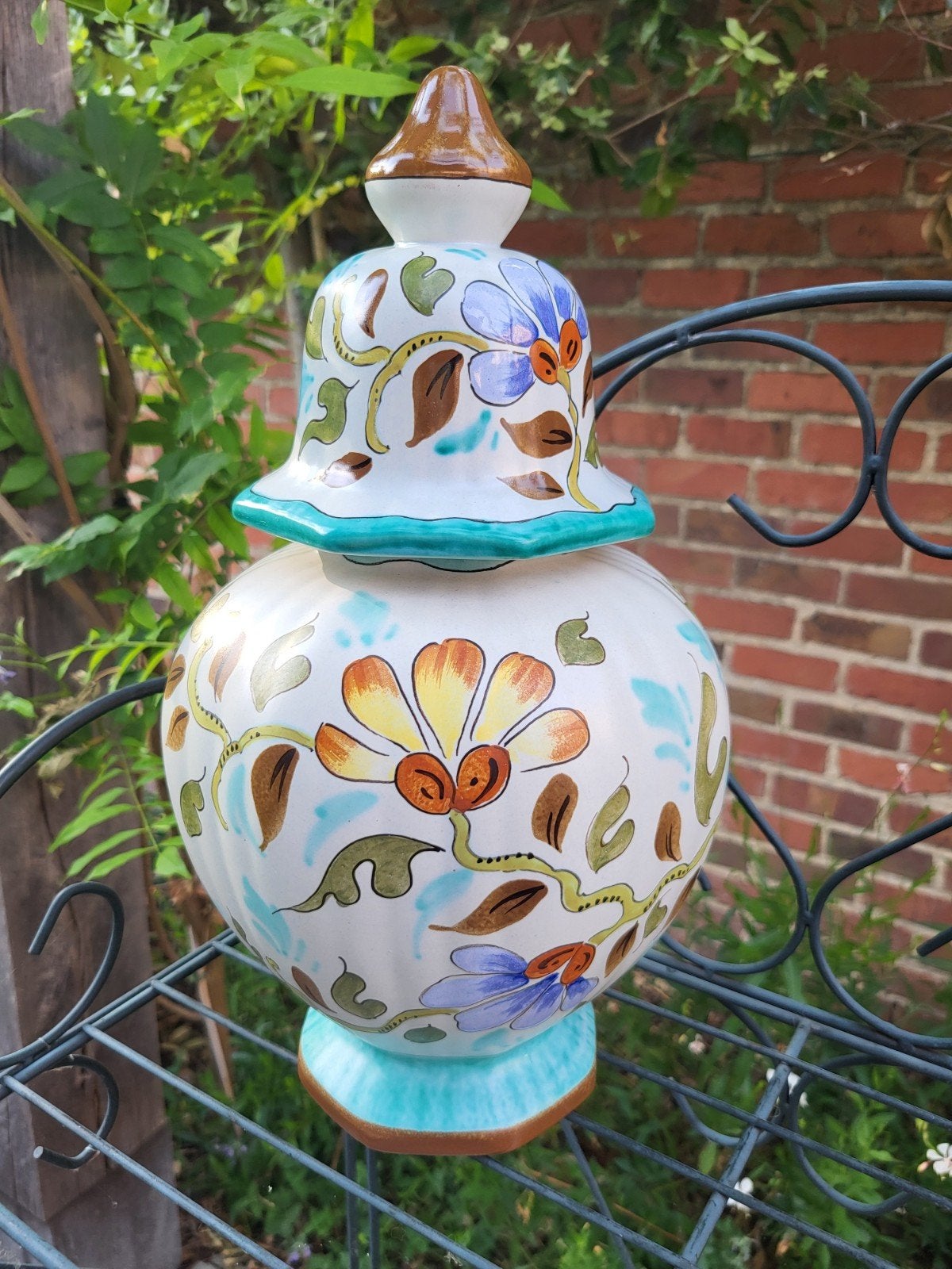Prachtige Vintage Gouda Plateel Dekselvaas – Zuid-Holland, Antiek en Kunst, Ophalen of Verzenden