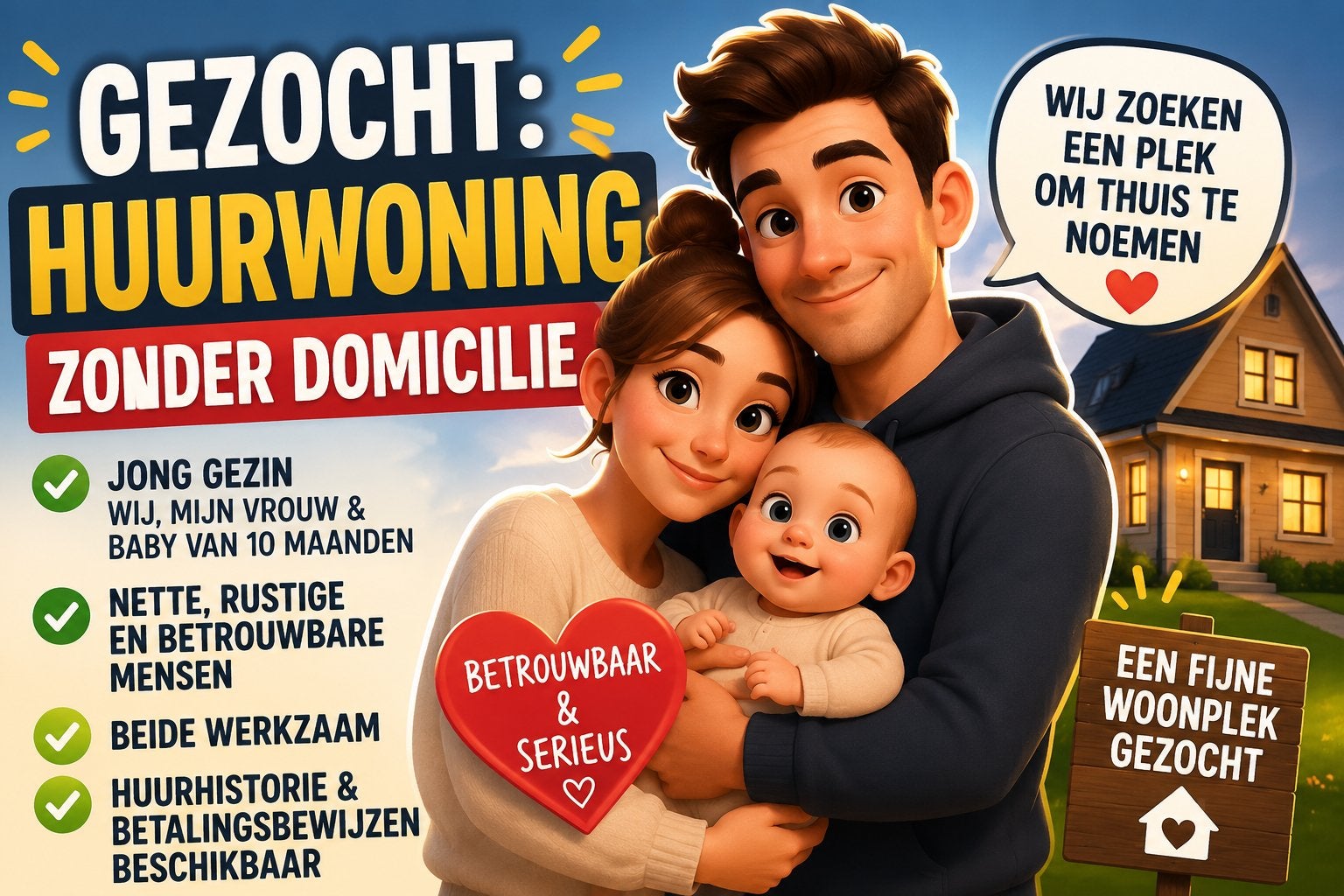 Gezocht: huurwoning zonder domicilie.