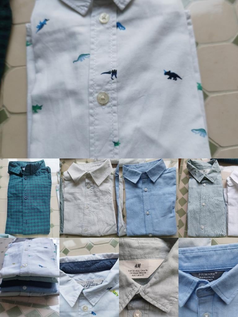 Lot de chemises garçon 5-7 ans (H&M, Primark,), Enlèvement