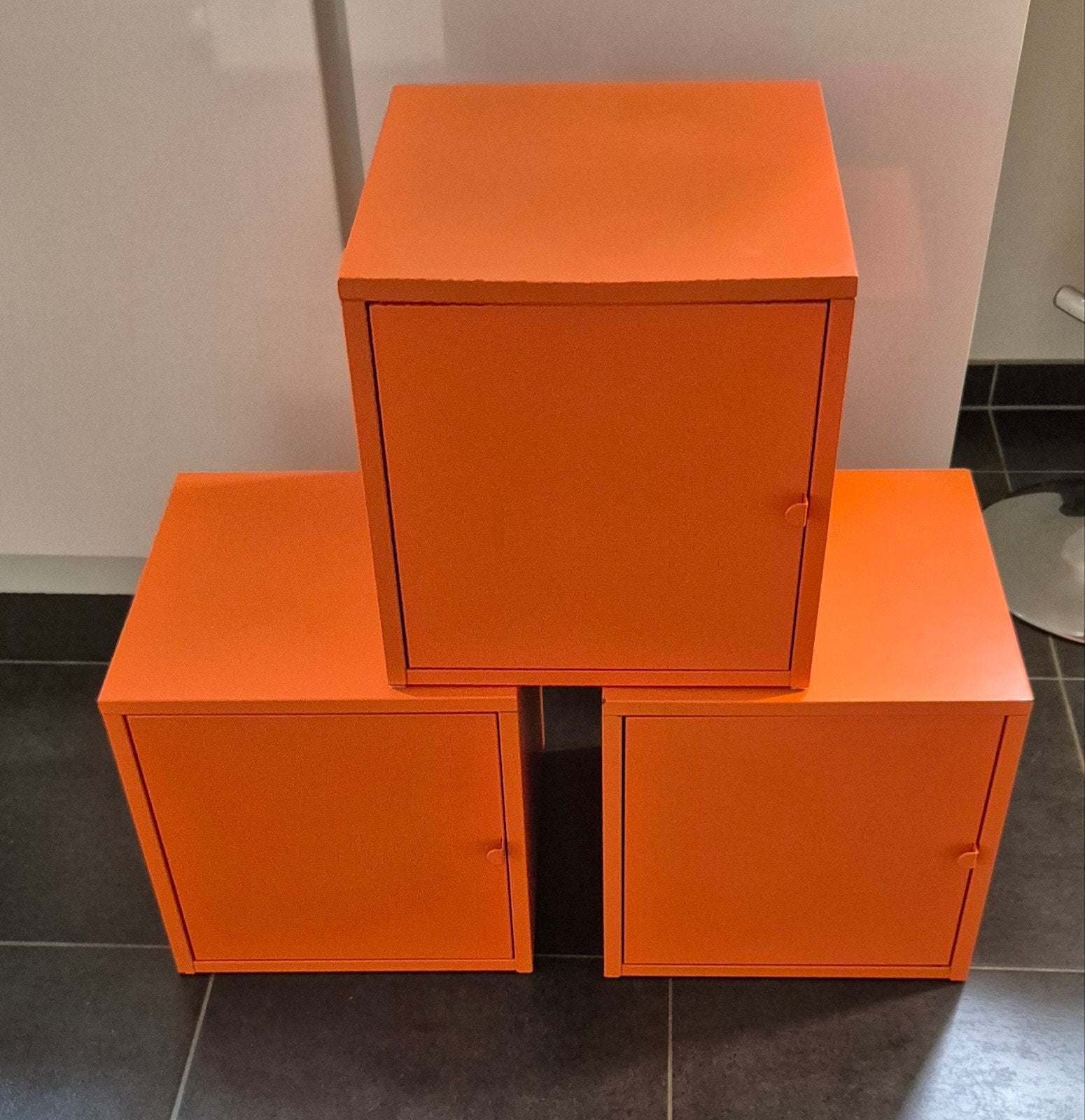 Armoires à casiers métalliques Ikea Lixhult Orange 3 pièces, Enlèvement
