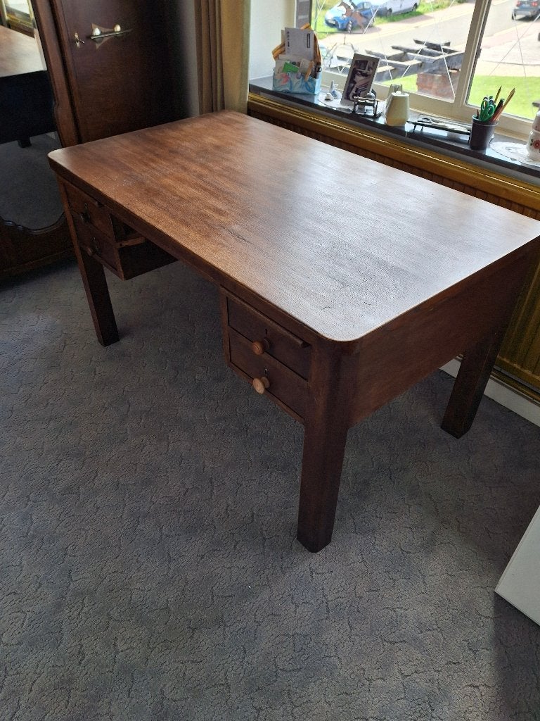 Antieke bureau uit hardhout, Ophalen, Gebruikt, Antiek, Bruin