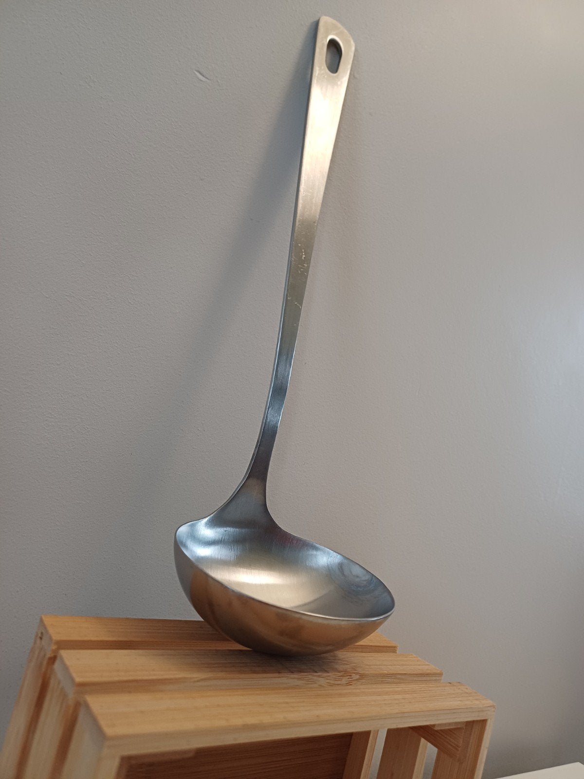 louche en inox, Maison & Meubles, Enlèvement, Utilisé, Inox ou Chrome, Couverts individuels