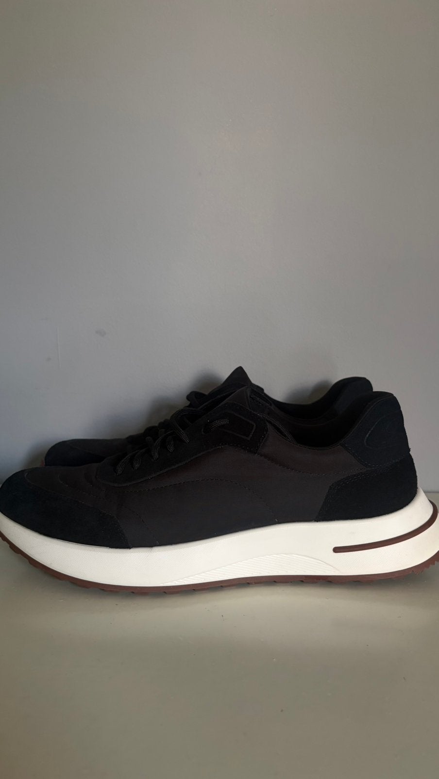 Loro piana tennis walk, Ophalen, Zwart, Wandelschoenen, Zo goed als nieuw