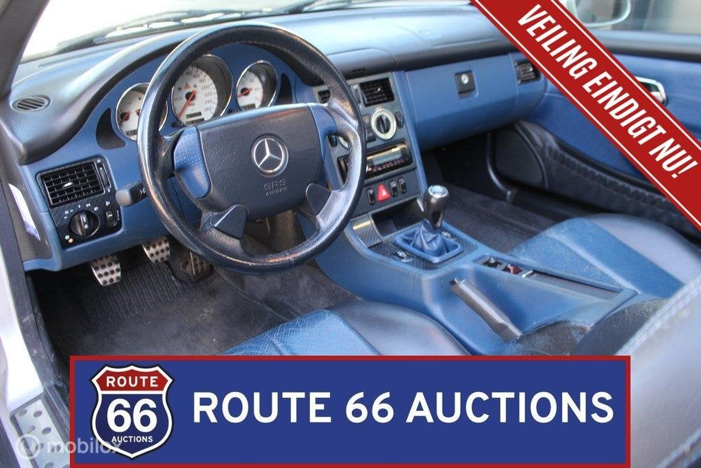 Mercedes-Benz SLK 200 Kompressor | 2000 | Route 66 Auctions, Auto's, Zwart, Mercedes-Benz, Bedrijf, Handgeschakeld
