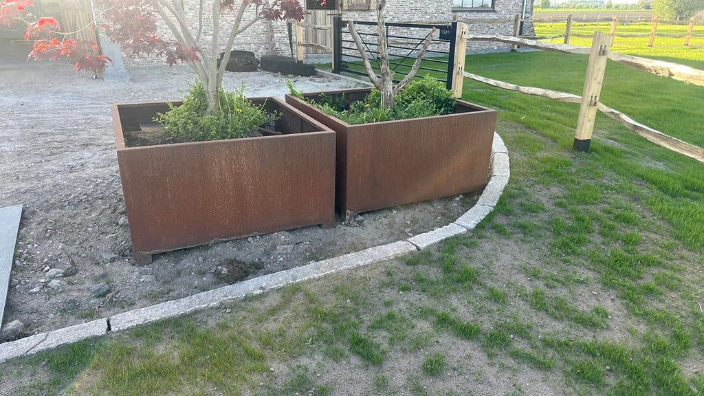 Plantenbakken in cortenstaat, Tuin en Terras, Ophalen, Zo goed als nieuw