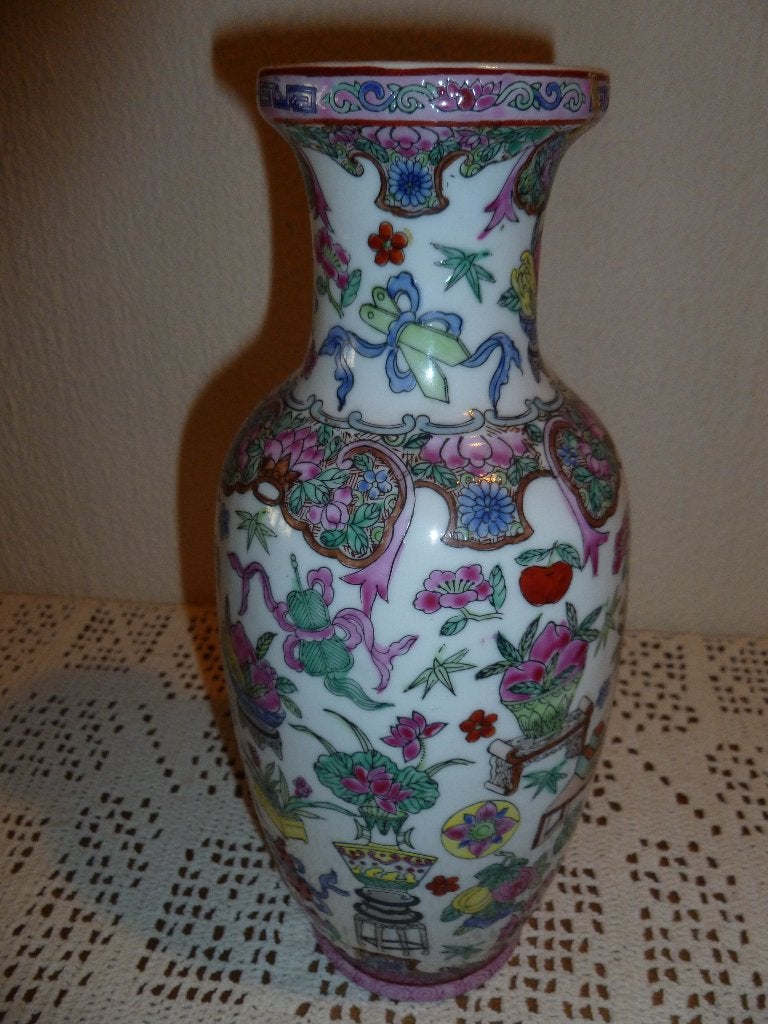Chinese porseleinen vaas Famille Rose stijl, Ophalen of Verzenden