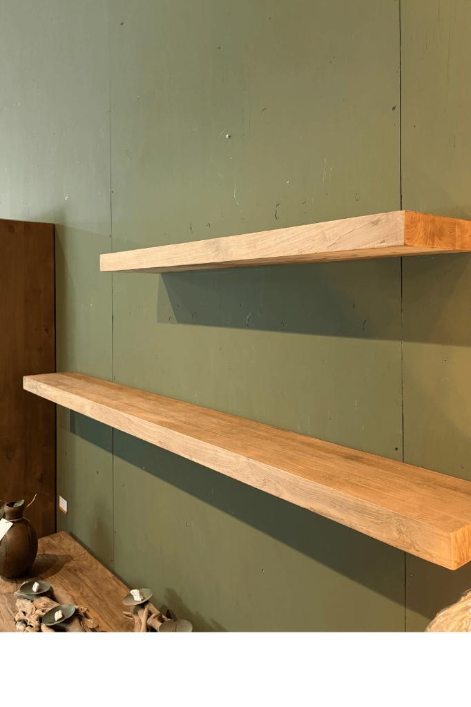 Zwevende teakhouten plank op maat, Ophalen of Verzenden, Nieuw