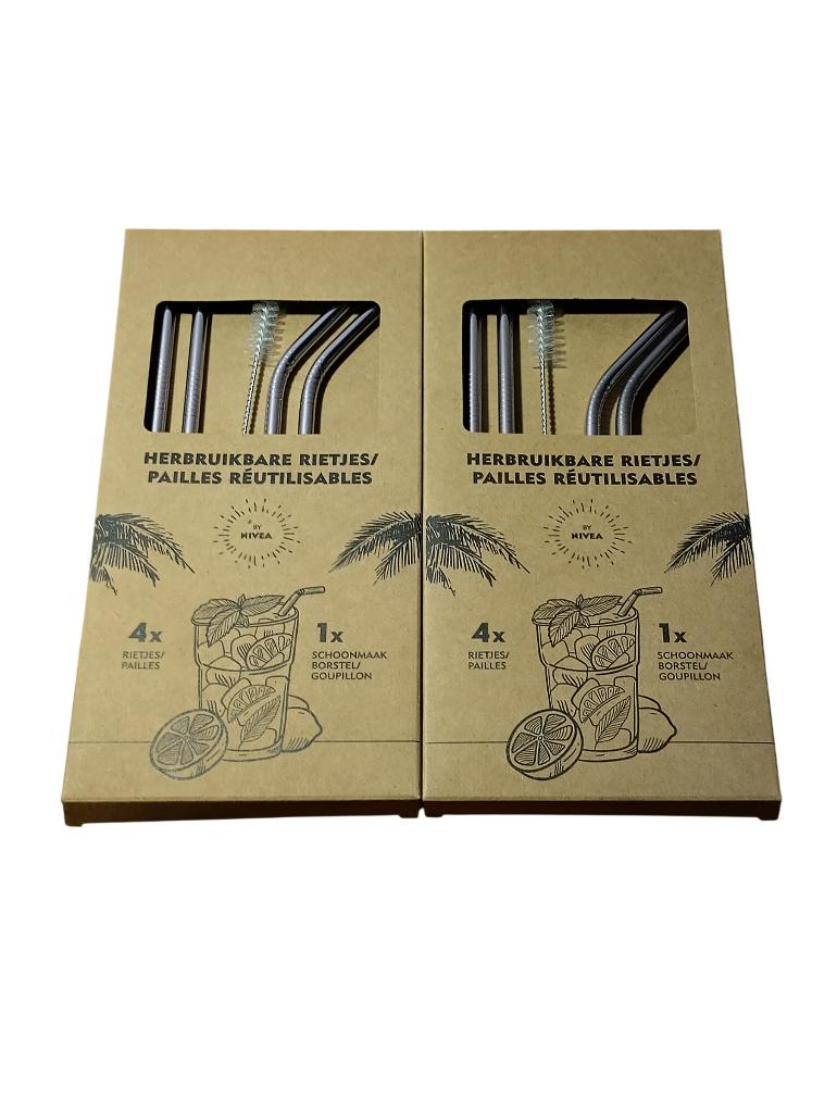 2 paquets de 4 pailles réutilisables + goupillon neuf, Maison & Meubles, Enlèvement, Neuf, Autres types