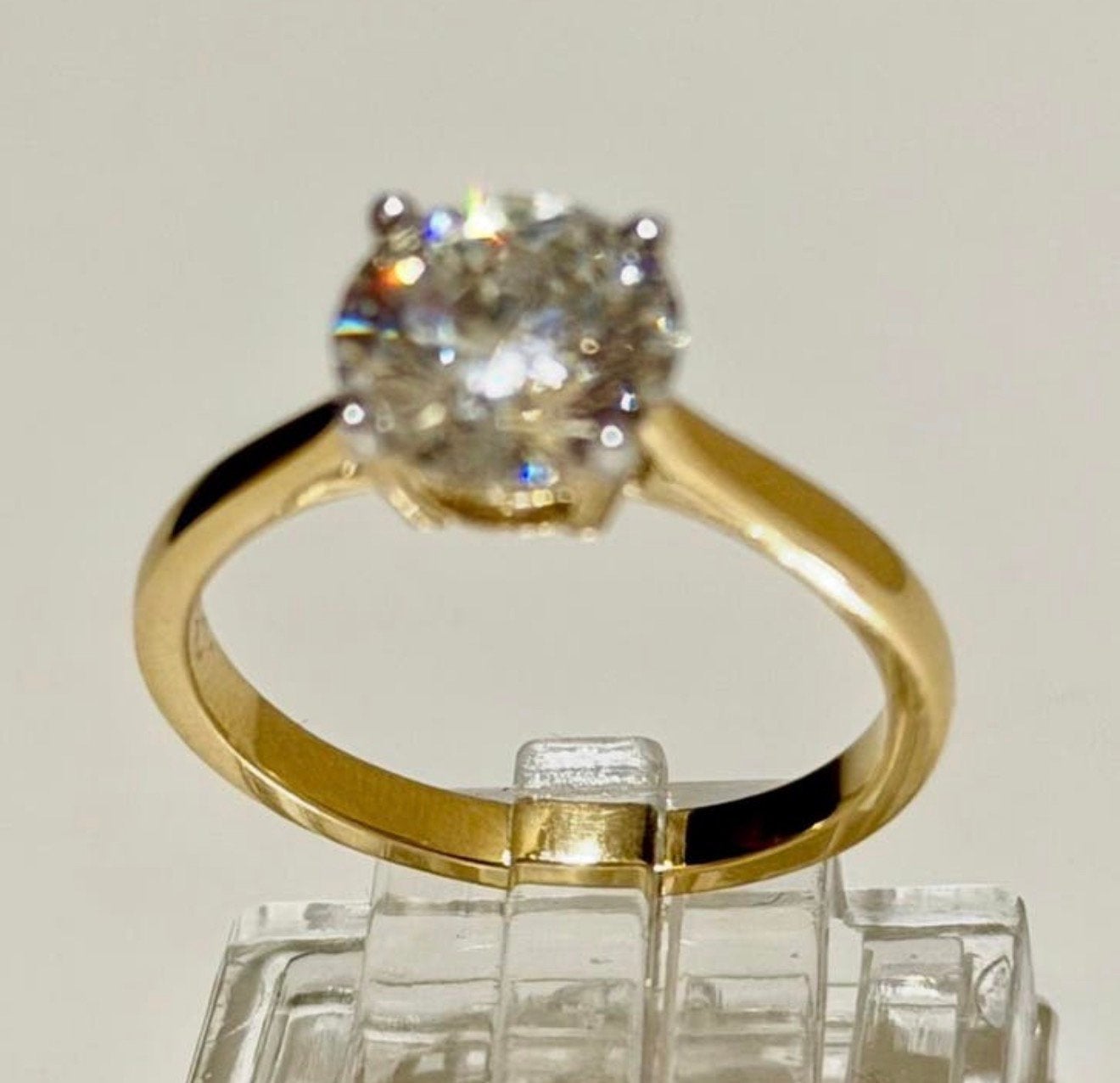 Nieuwe gouden solitaire ring met VS1 diamant van 2.00ct!, Neuf, Or, 17 à 18, Jaune