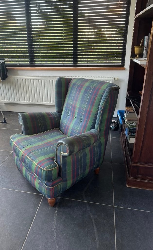 Engelse fauteuil, Ophalen, Gebruikt, Hout