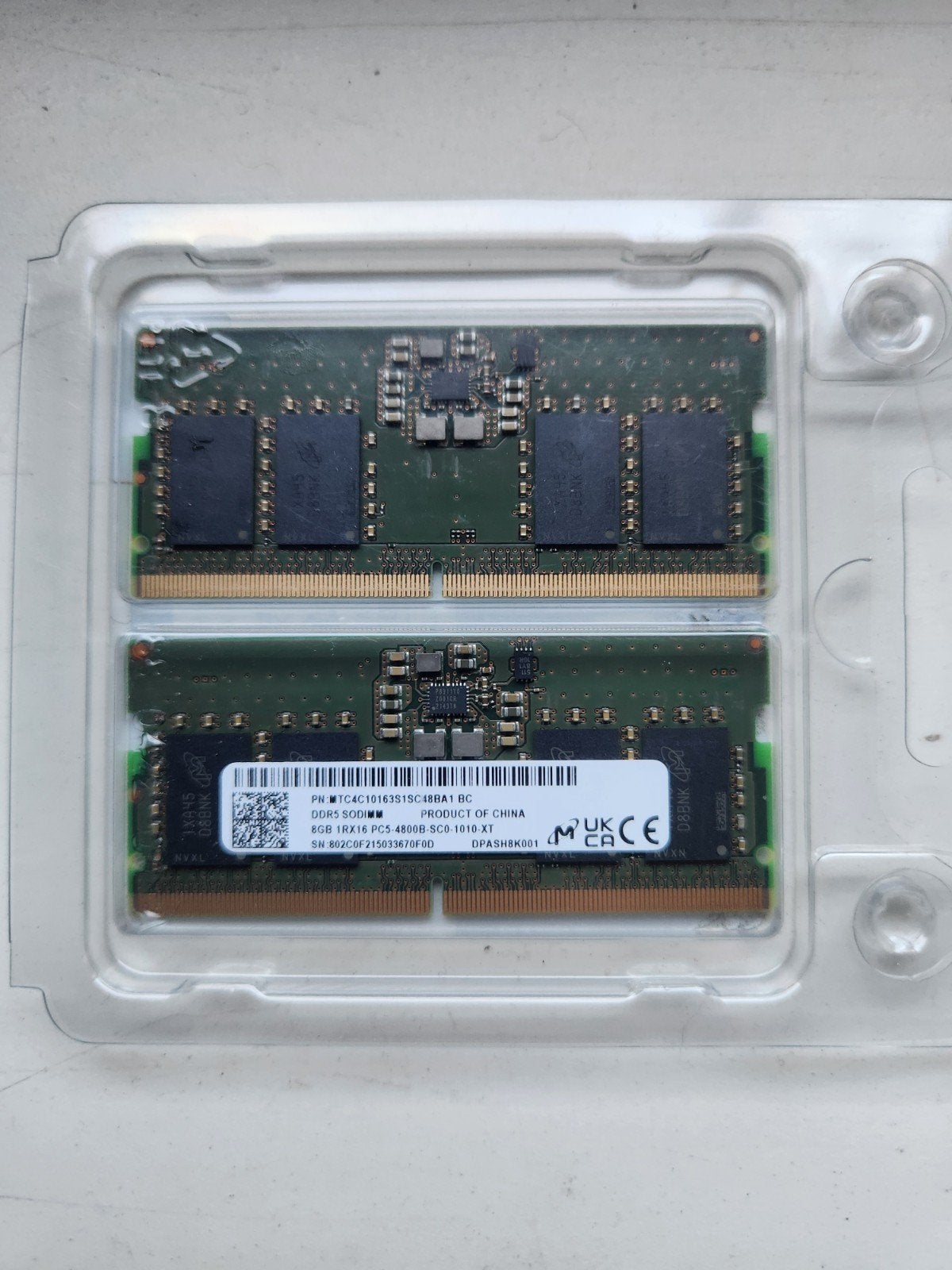 Mémoire DDR5 Ram pour Pc portable (2 x 8 Go), Informatique & Logiciels, Enlèvement, Comme neuf