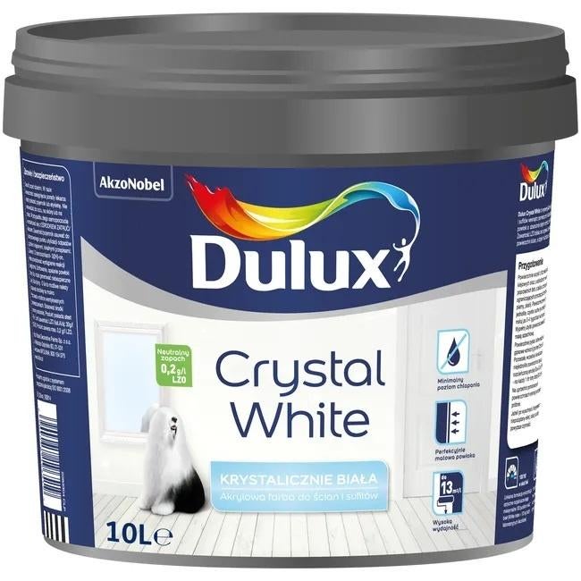 Dulux Crystal White verf 10 l, 5 tot 10 liter, Wit, Nieuw, Ophalen of Verzenden