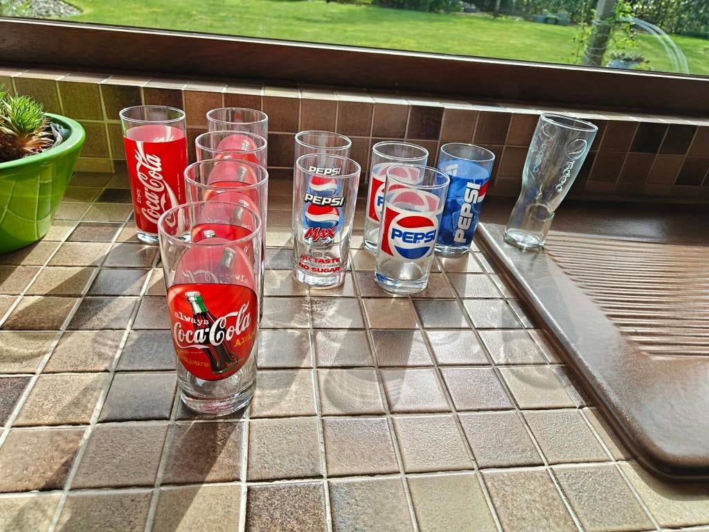 Glazen cola en pepsi - 1,5 euro per stuk, Enlèvement, Utilisé
