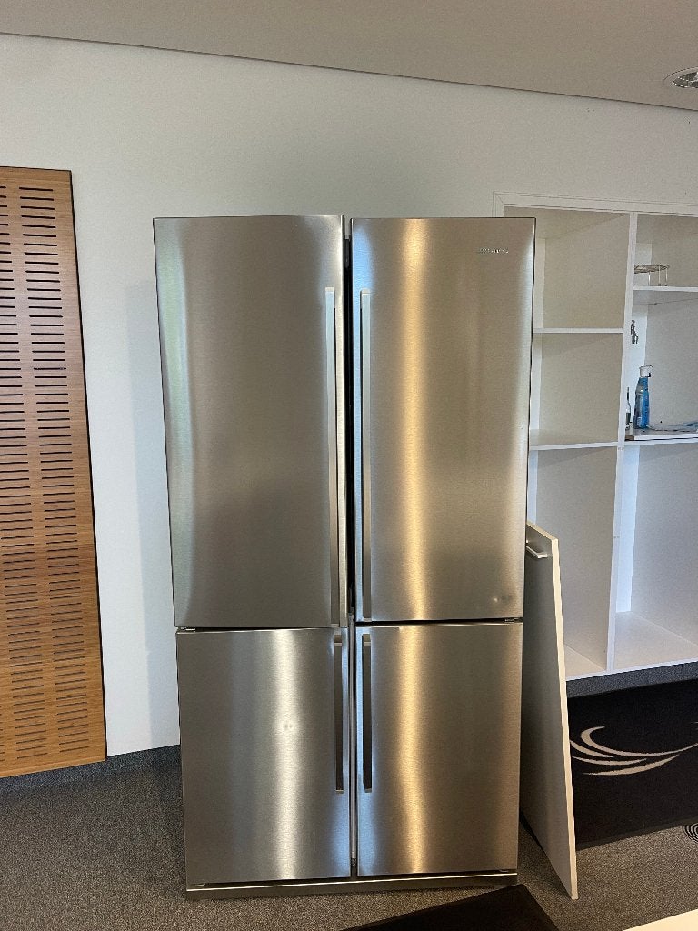 Frigo américain Smeg inox 4 portes avec congélateur, 160 cm ou plus, Enlèvement, Utilisé, 200 litres ou plus