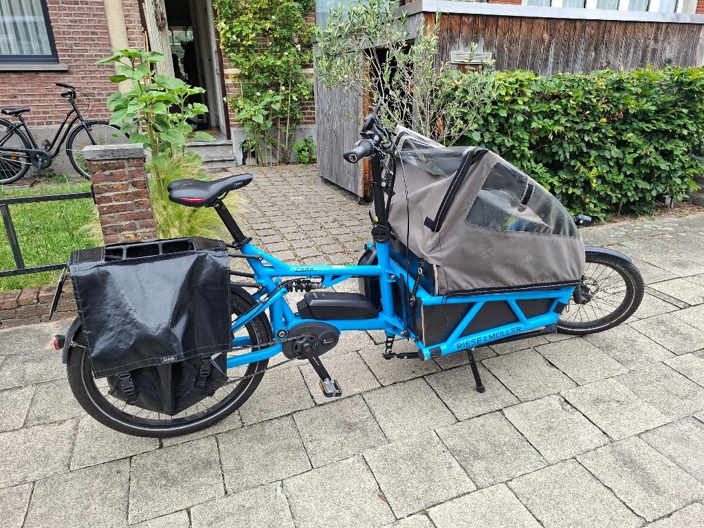 Elektrische bakfiets riese and müller load 60, Gebruikt, Elektrisch, 2 kinderen, Ophalen