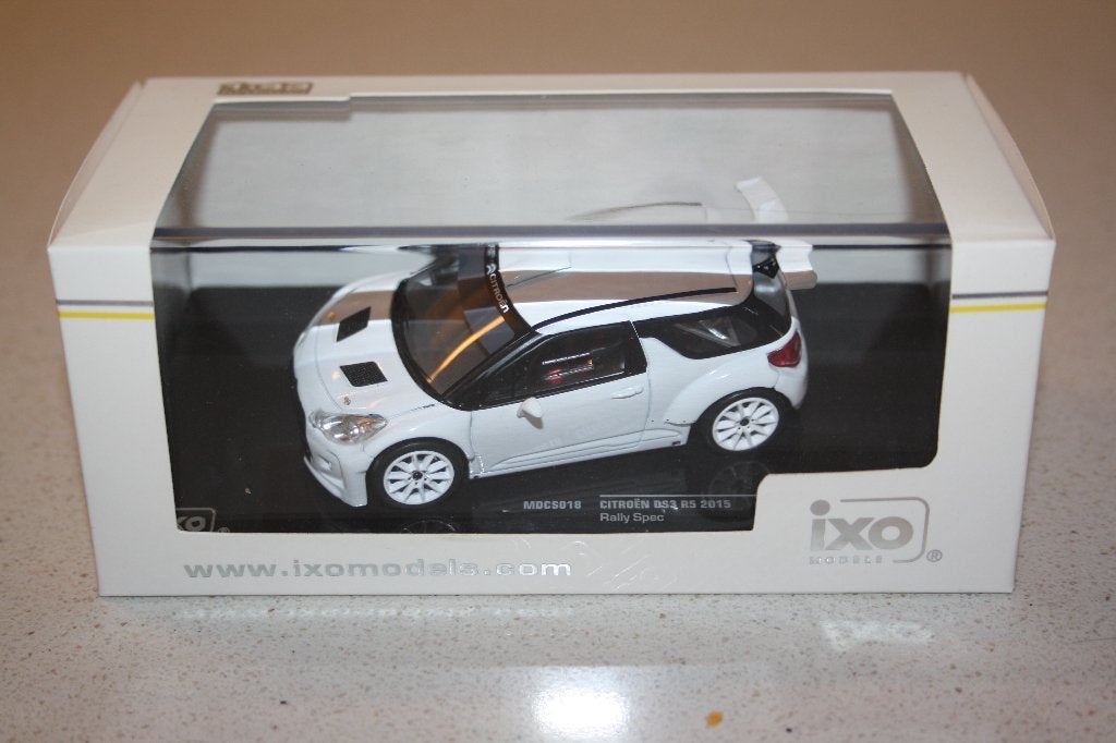 1:43 IXO Citroen DS3 R5 2015 rally spec wit., Ophalen of Verzenden, Nieuw, Auto