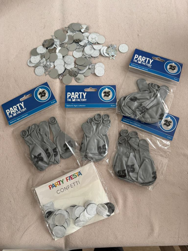 Décoration d'anniversaire ou de 25e fête en argent, Enlèvement ou Envoi, Neuf, Article de fête