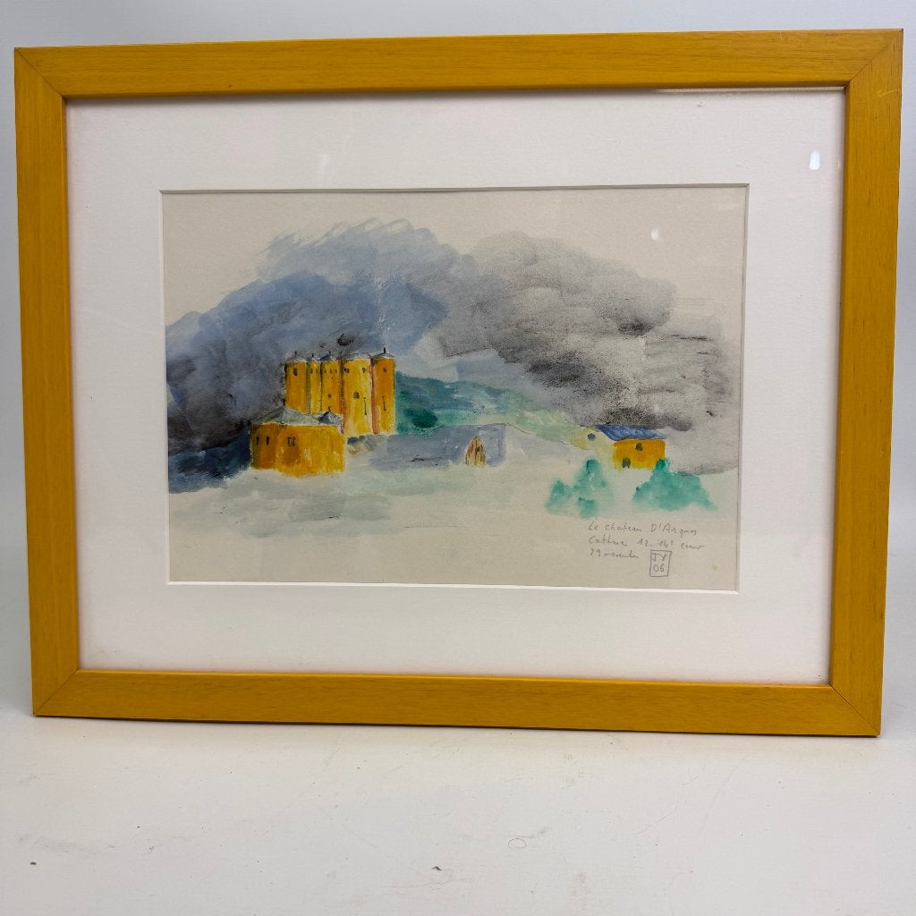 Waterverf op papier. 'Le Chateau d'Arques', Ophalen of Verzenden