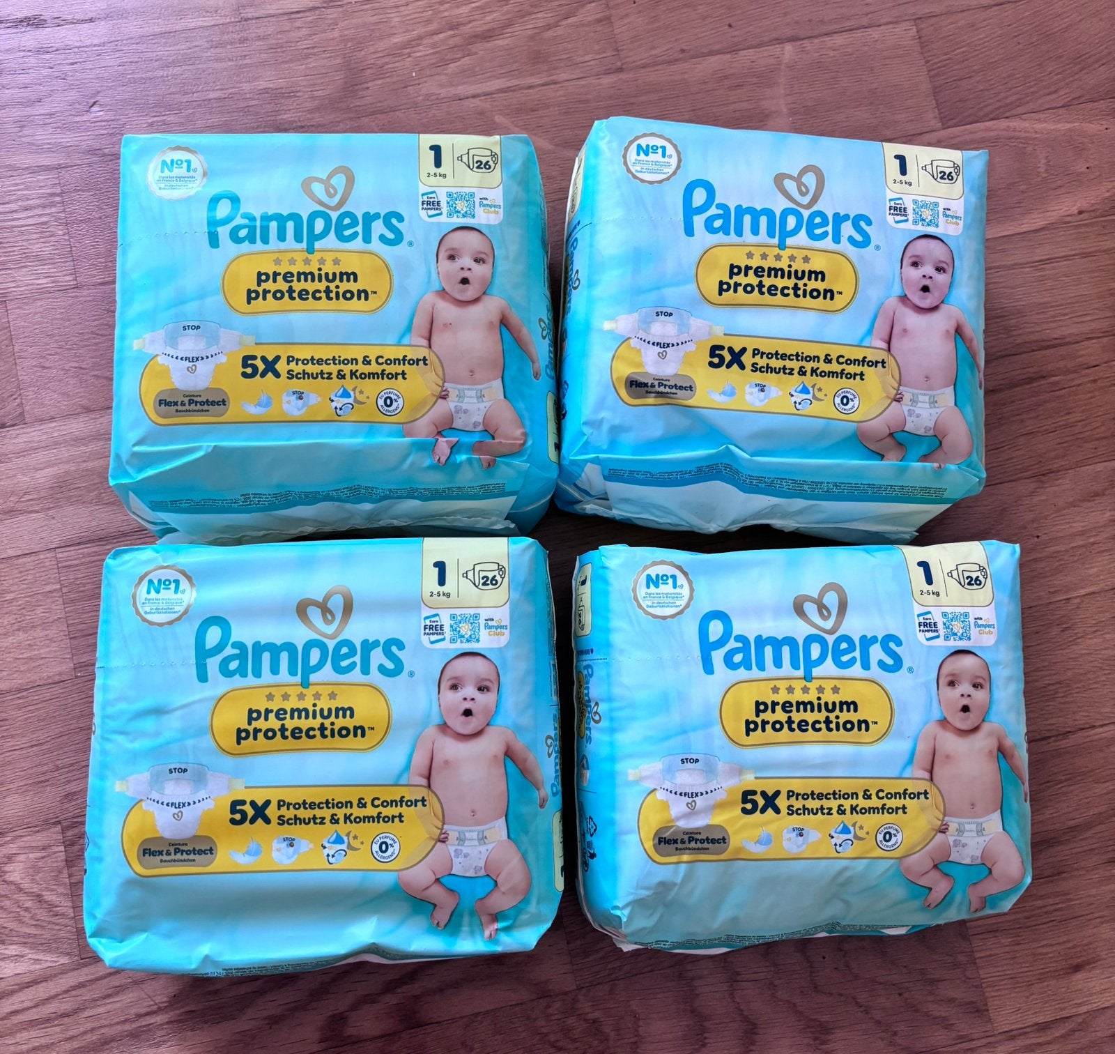 Paquets de 4 Pampers, Enfants & Bébés, Enlèvement ou Envoi, Comme neuf