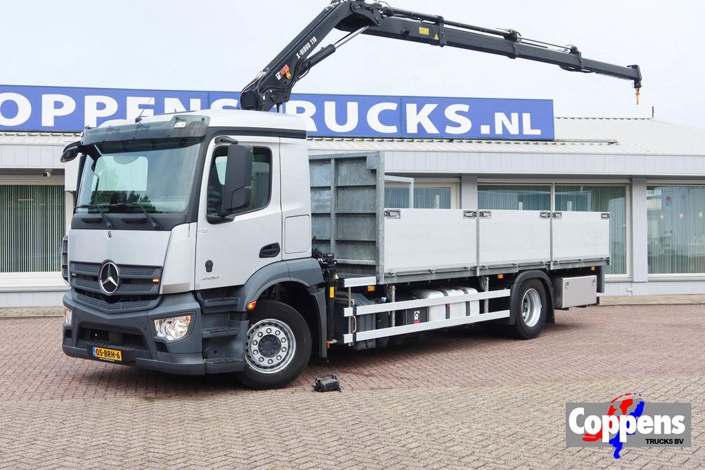 Mercedes-Benz Actros 2130 L Open+ kraan Hiab type: 118B-3 ra, Autos, Camions, Argent ou Gris, Achat, Entreprise, Mercedes-Benz