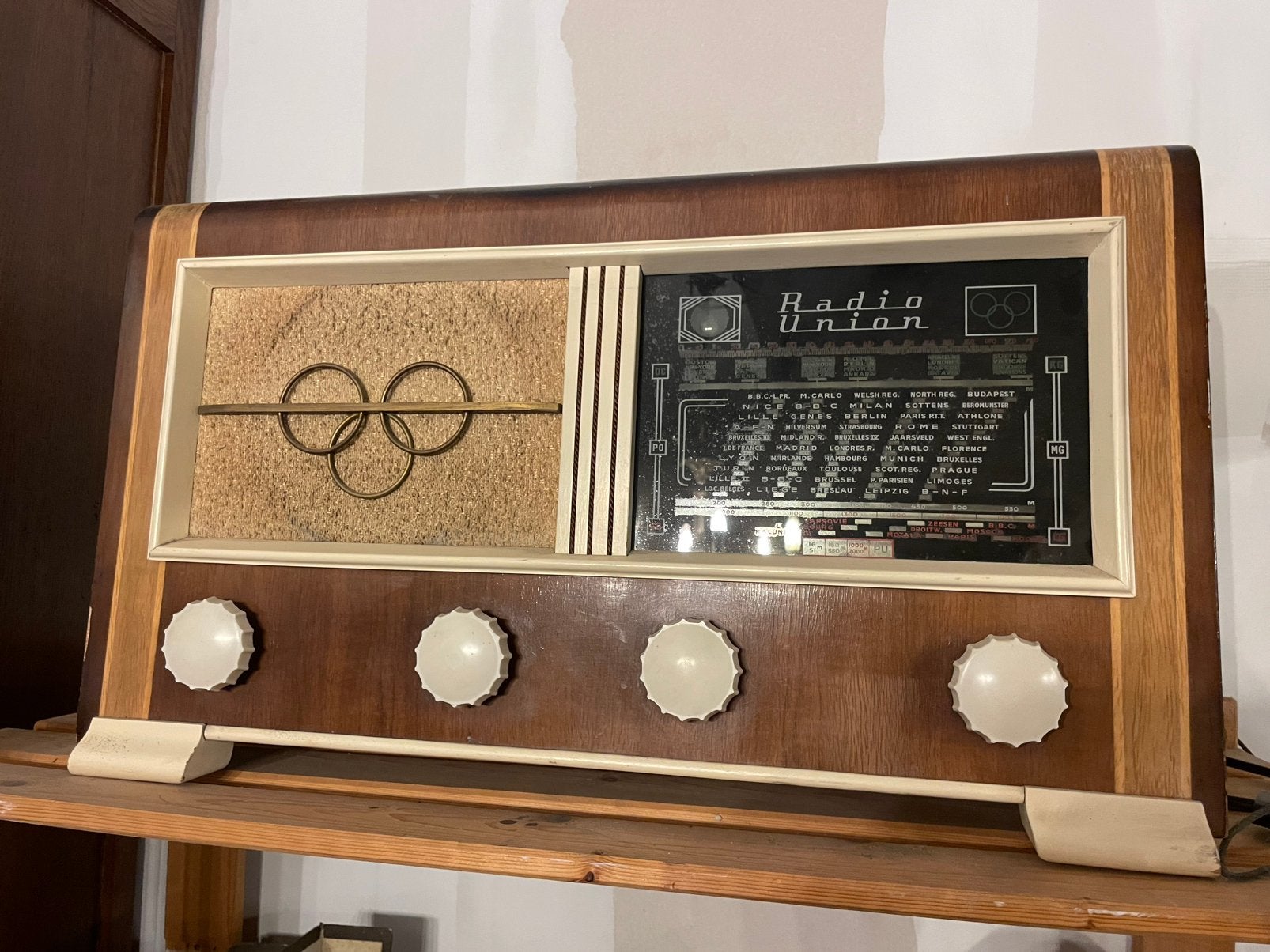 Radio met lampen Radio-Union, Belgisch, Brussel, 1950-1954, Ophalen