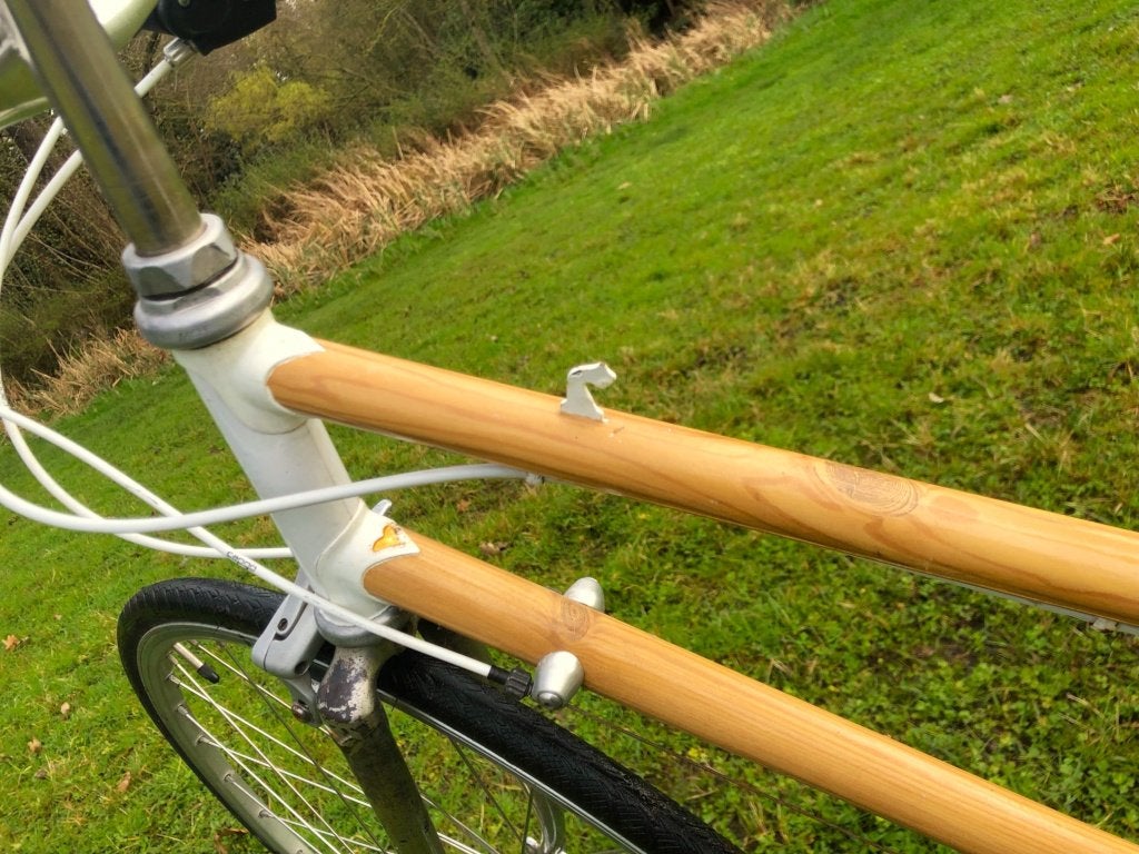 Dames retrofiets met houtmotief - uniek, Fietsen en Brommers, Ophalen, Versnellingen