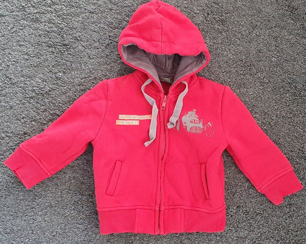 Sweat tirette/capuche rouge - T80 (12m) - Pirouette - NEUF, Kinderen en Baby's, Ophalen, Truitje of Vestje, Nieuw, Pirouette