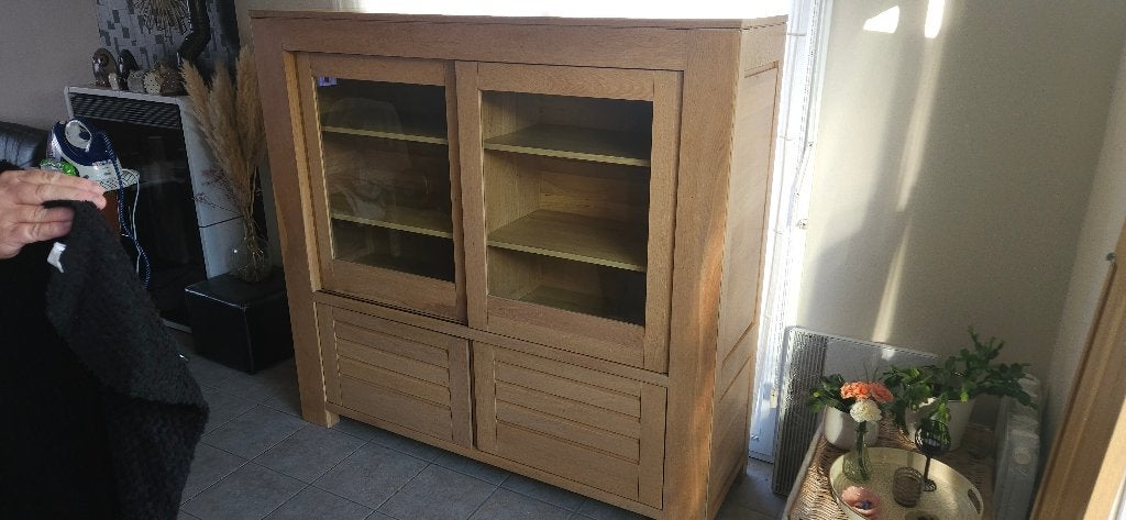 PRACHTIG MASSIEF EIKENHOUTEN DRESSOIR, Ophalen, 150 tot 200 cm, Eikenhout, Zo goed als nieuw