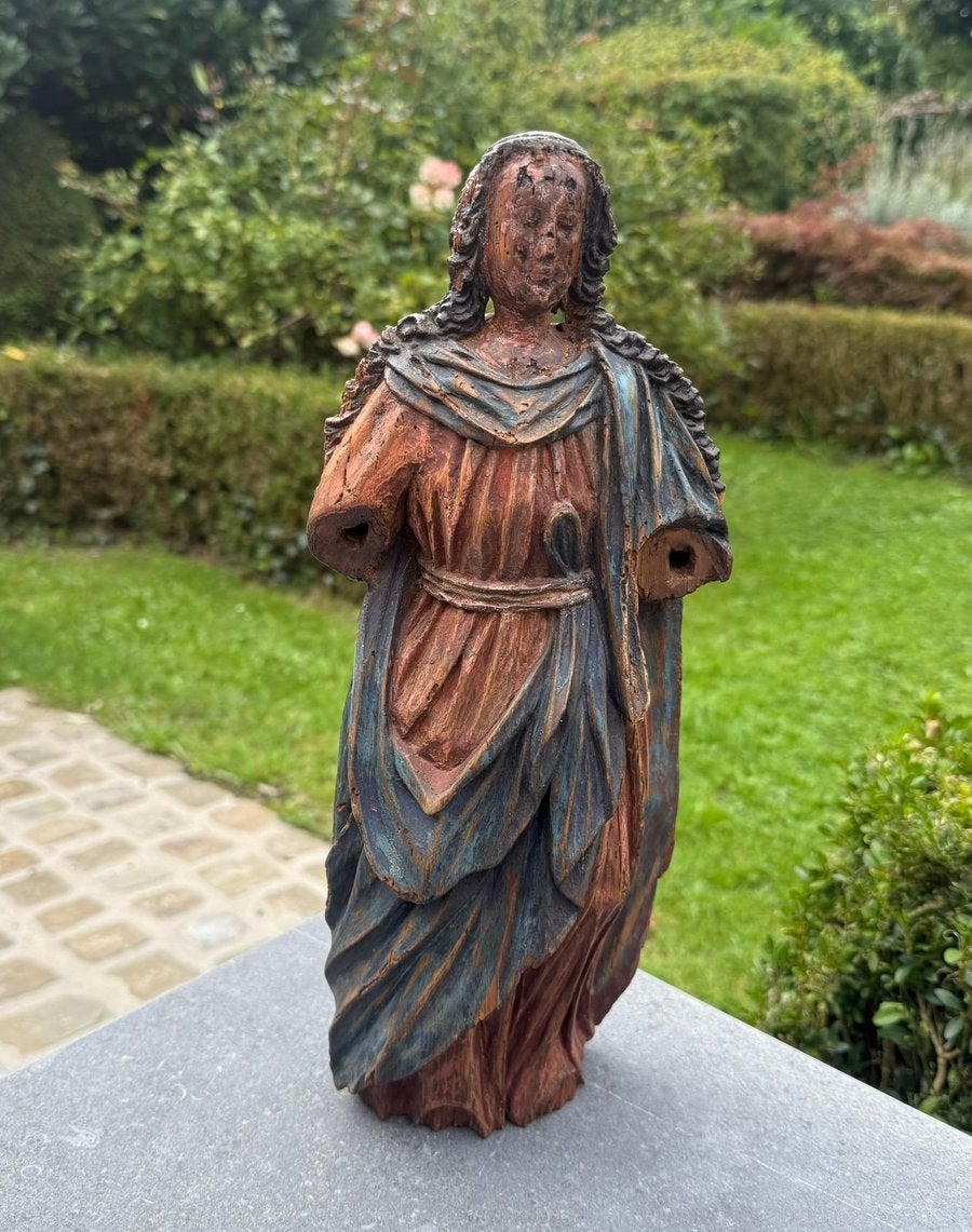 Statue de saints — XVIIe siècle — École flamande/brabançonne, Antiquités & Art, Enlèvement ou Envoi, Bois, Religion