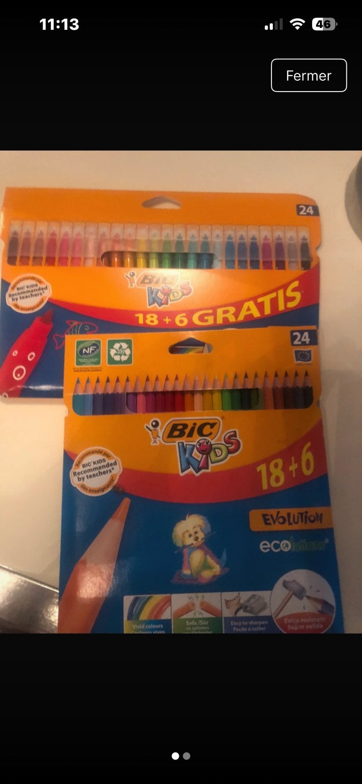 Lot de Bic feutre de couleur et crayon de couleur écologique, Enlèvement ou Envoi