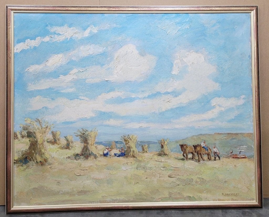 Paul DAXHELET, oogstafereel, Paysage, Enlèvement, Toile, Impressionniste