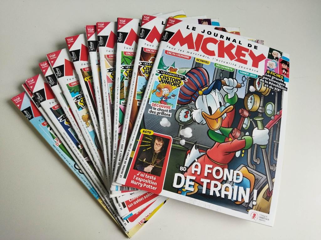 Lot de 10 revues Le journal de Mickey + 1 double  2023, Enlèvement ou Envoi, Comme neuf, Journal