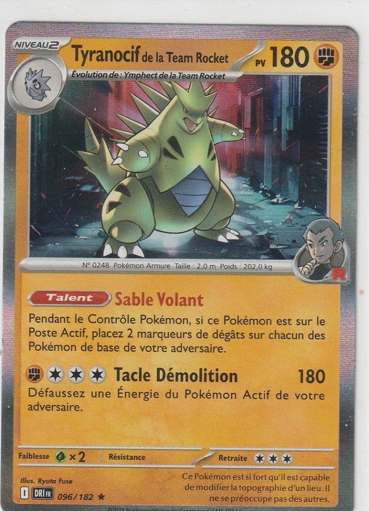 carte pokémon tyranocif de la team rocket rare holo reverse, Enlèvement ou Envoi, Comme neuf