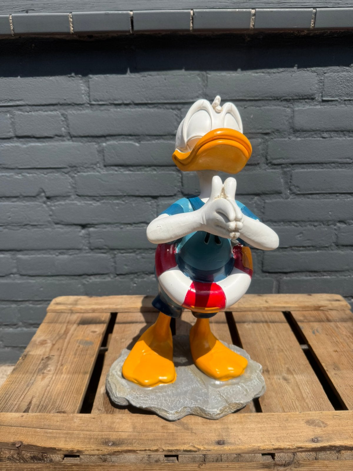 Disney Donald Duck beeld zwemmer, Verzamelen, Ophalen, Donald Duck, Gebruikt, Beeldje of Figuurtje