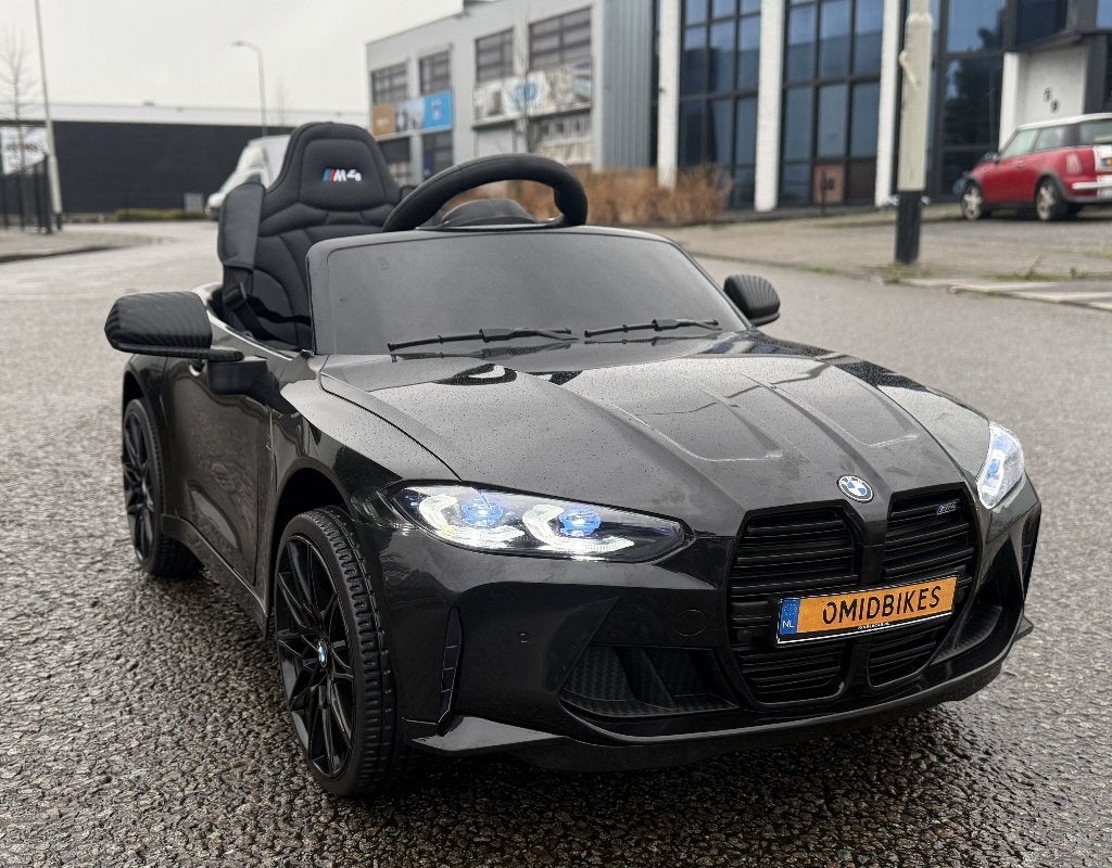 BMW M4 12v zwart Afstands. - Bleutooth - Led - Leder - Rubb!, Enlèvement ou Envoi, Neuf