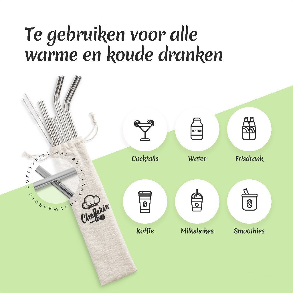 Herbruikbare RVS Rietjes (TOTALE UITVERKOOP), Huis en Inrichting, Overige materialen, Nieuw, Ophalen of Verzenden, Vaatwasserbestendig