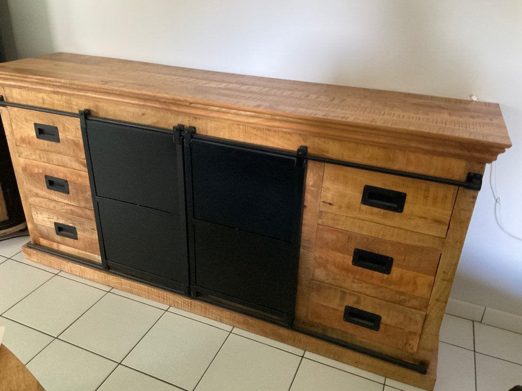 Mango houten eetkamer meubelen, Huis en Inrichting, Ophalen, Zo goed als nieuw, Industrieel