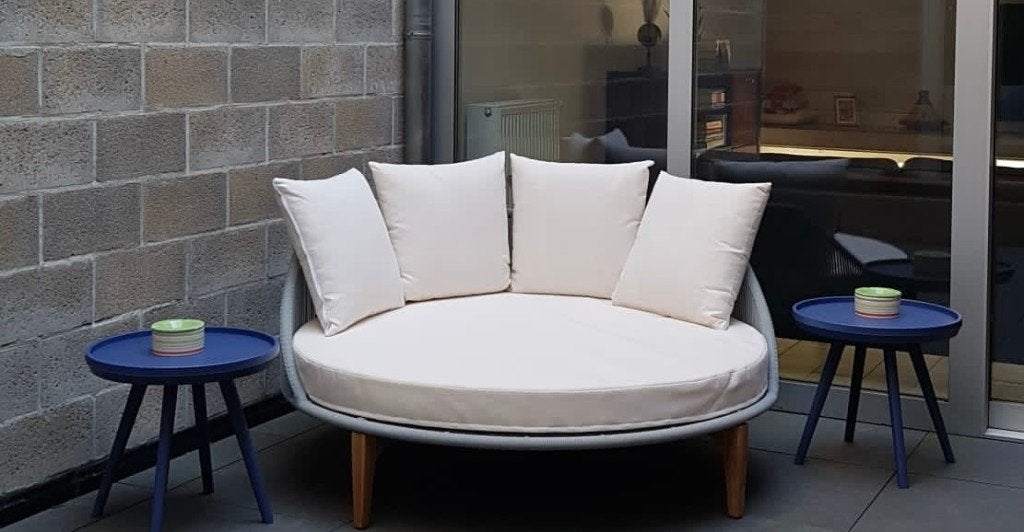Maisons du Monde VERA CRUZ dubbel ligbed / daybed Ø151 cm, Tuin en Terras, Ophalen, Gebruikt, Aluminium