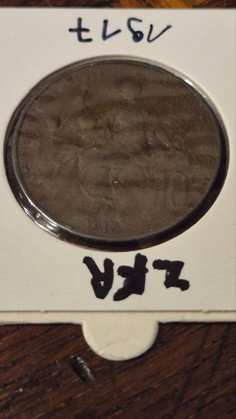 10 cent 1917 Frankrijk weerspiegeling munthouder, Ophalen of Verzenden, Frankrijk, Losse munt